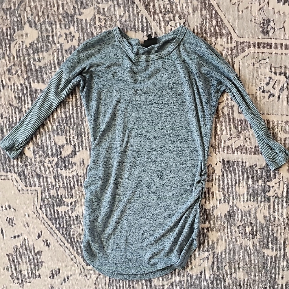 Elegant Maternity Heathered Blue Long Sleeve Top